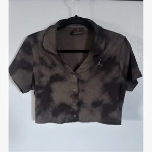 Jordan Black and Gray Crop Top